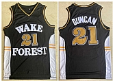 Wake Forest Demon Deacons 21 Tim Duncan Black College Basketball Jersey,baseball caps,new era cap wholesale,wholesale hats